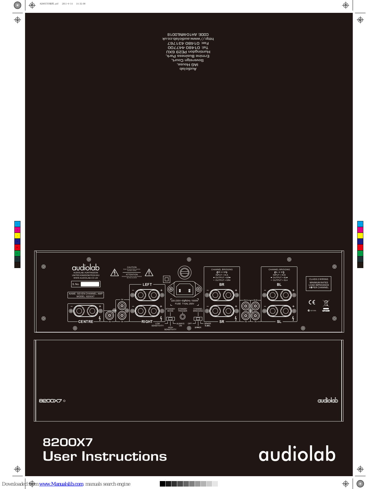 Audiolab 8200X7 User Instruction