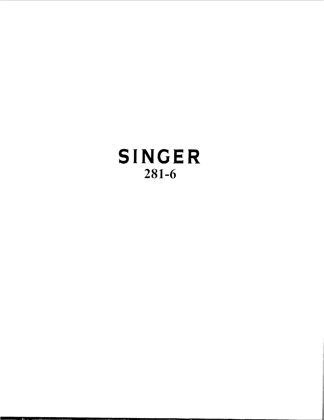 SINGER 281-6 Parts List