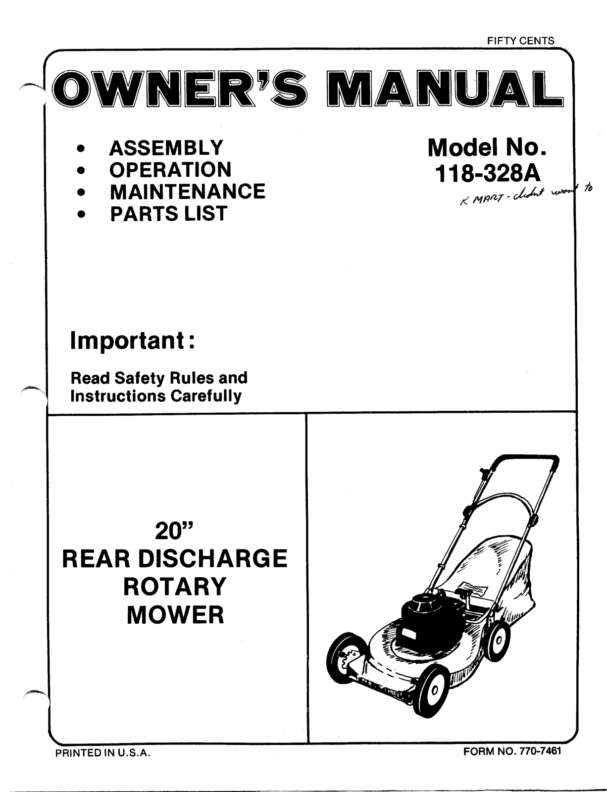 MTD 118-328A User Manual