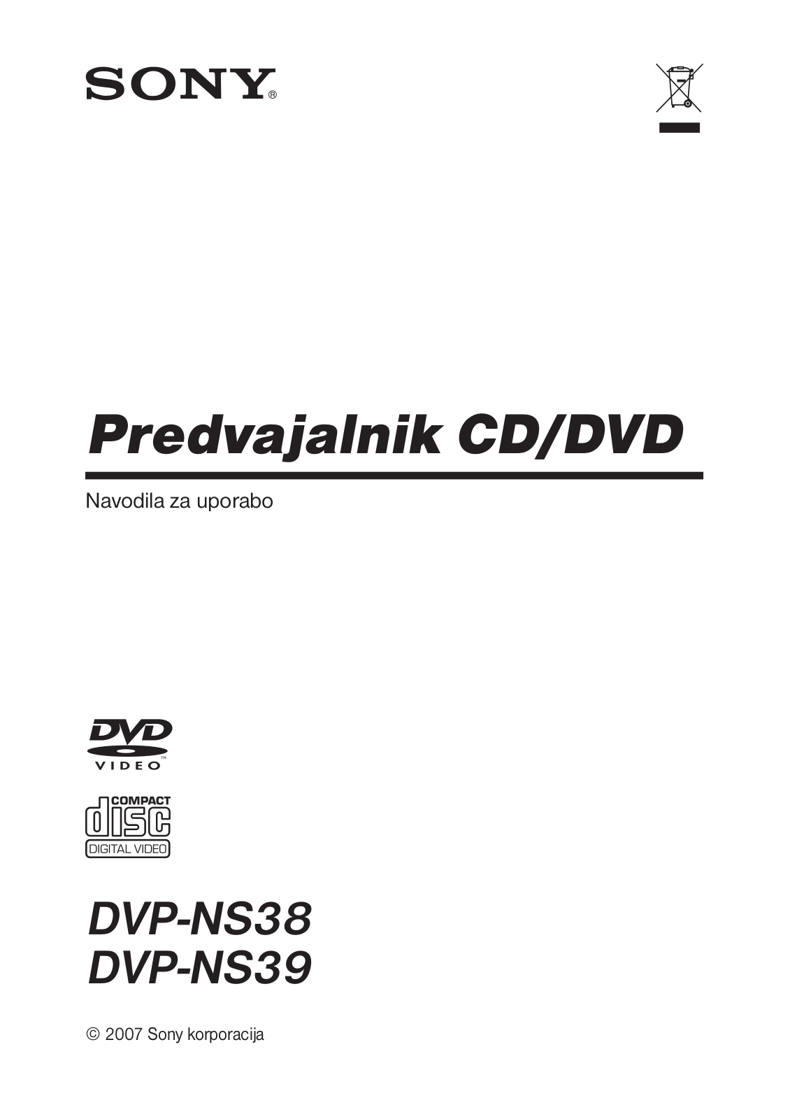 Sony DVP-NS38 User Manual