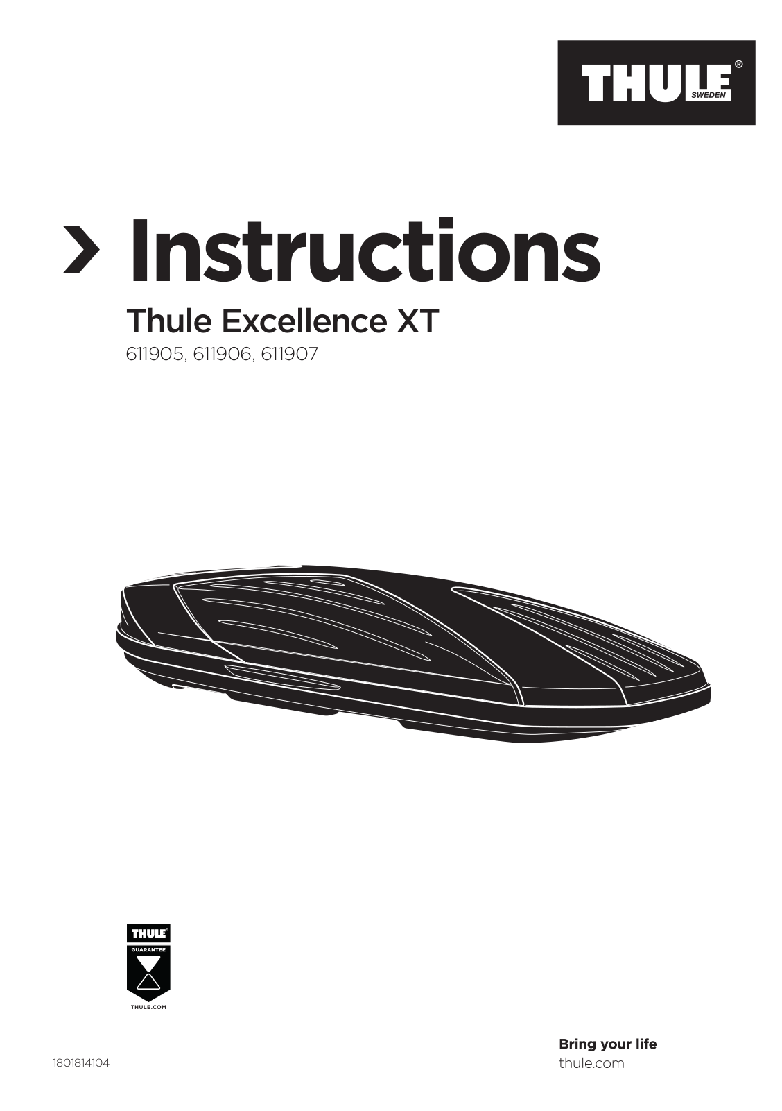 Thule Excellence XT, 611905, 611906, 611907 User guide - ManualMachine.com