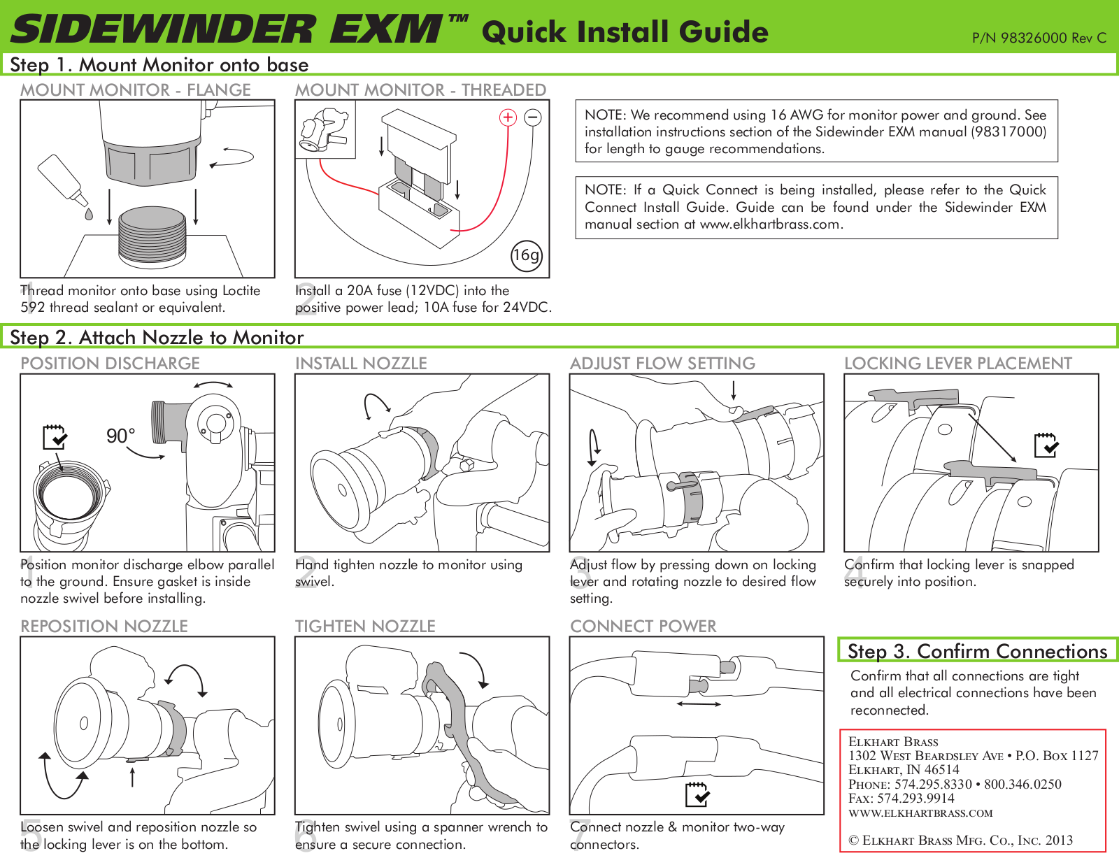 Elkhart Brass Sidewinder EXM Quick Install Guide