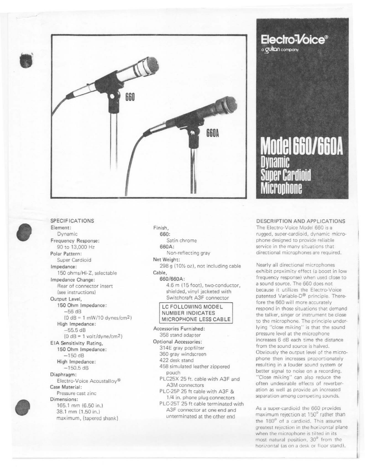 Electro-Voice 660A User Manual