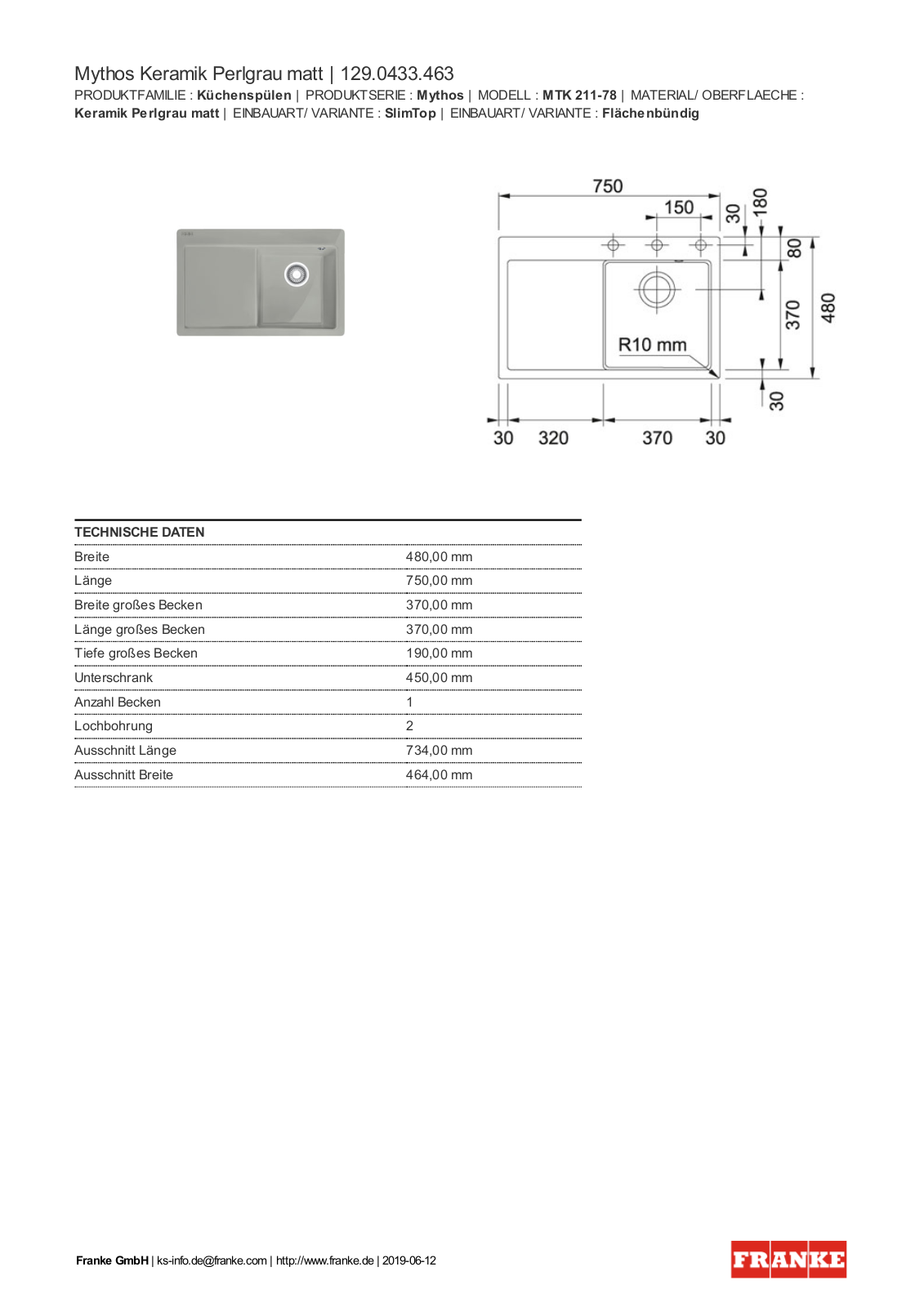 Franke 129.0433.463 Service Manual