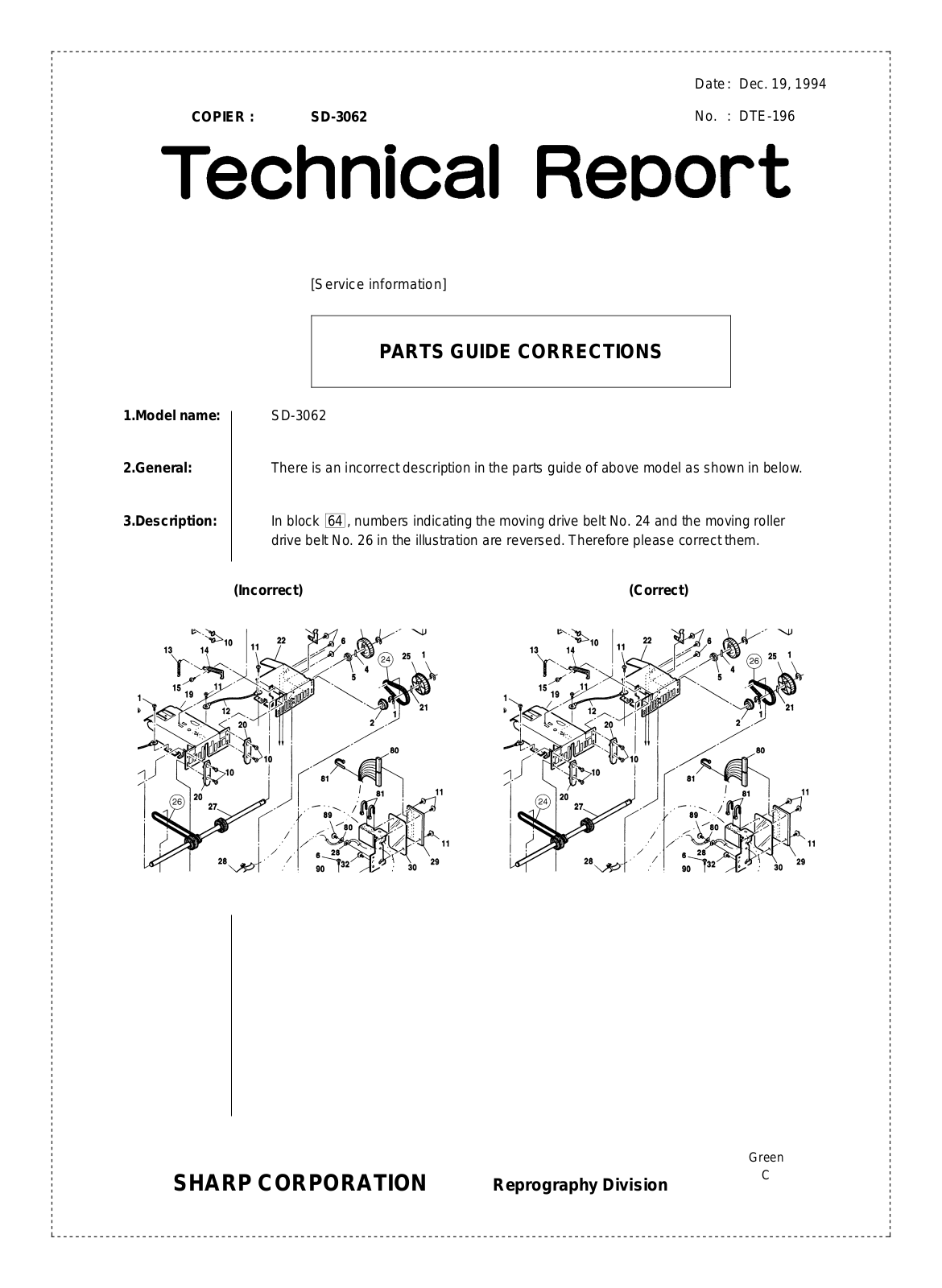 SHARP DTE196 Technical Report