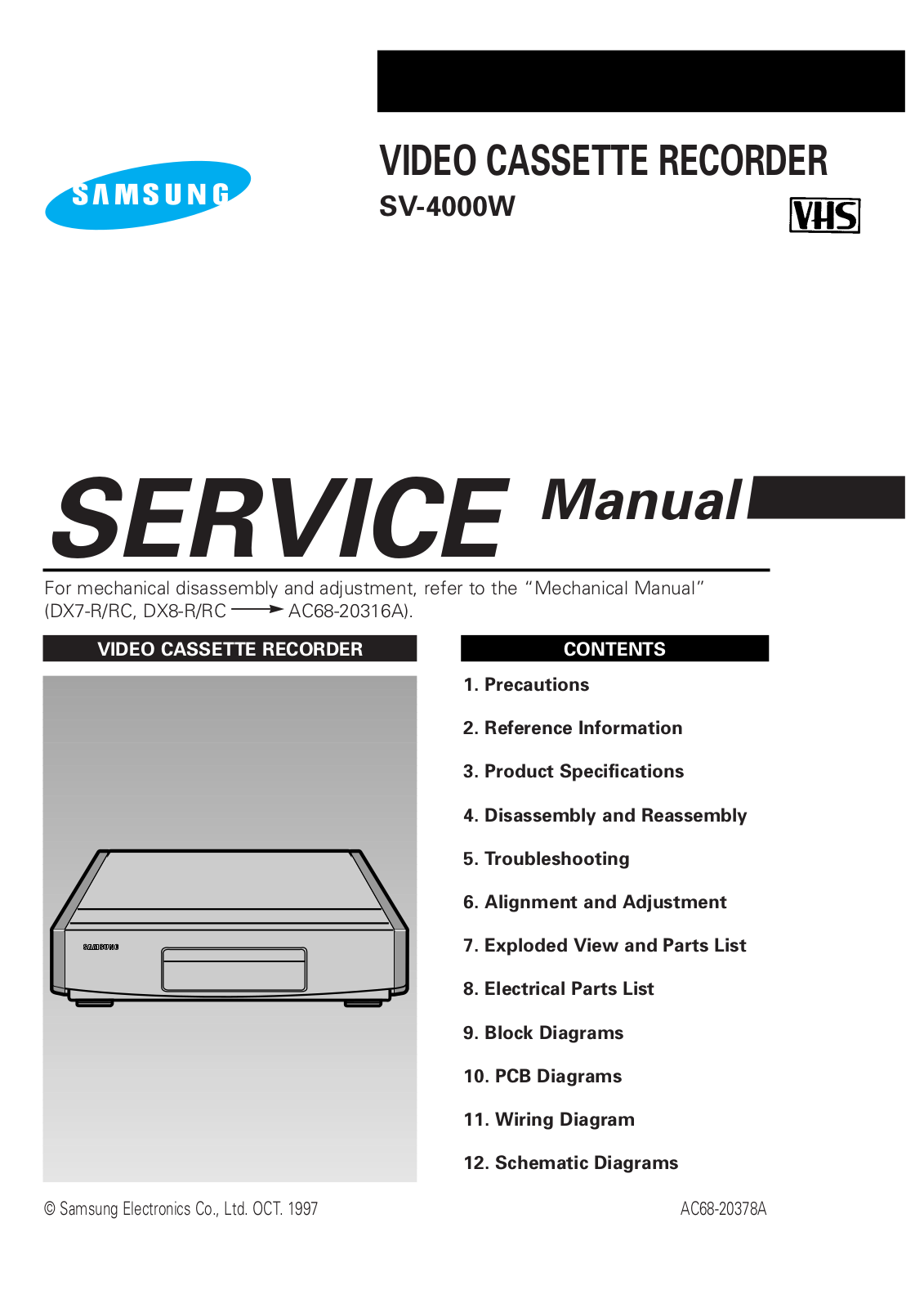 SAMSUNG SV4000W Service Manual