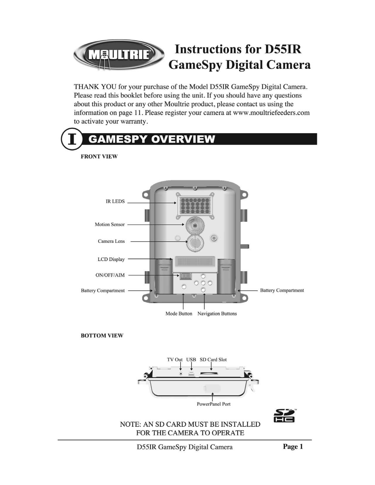 Moultrie D55IR User Manual