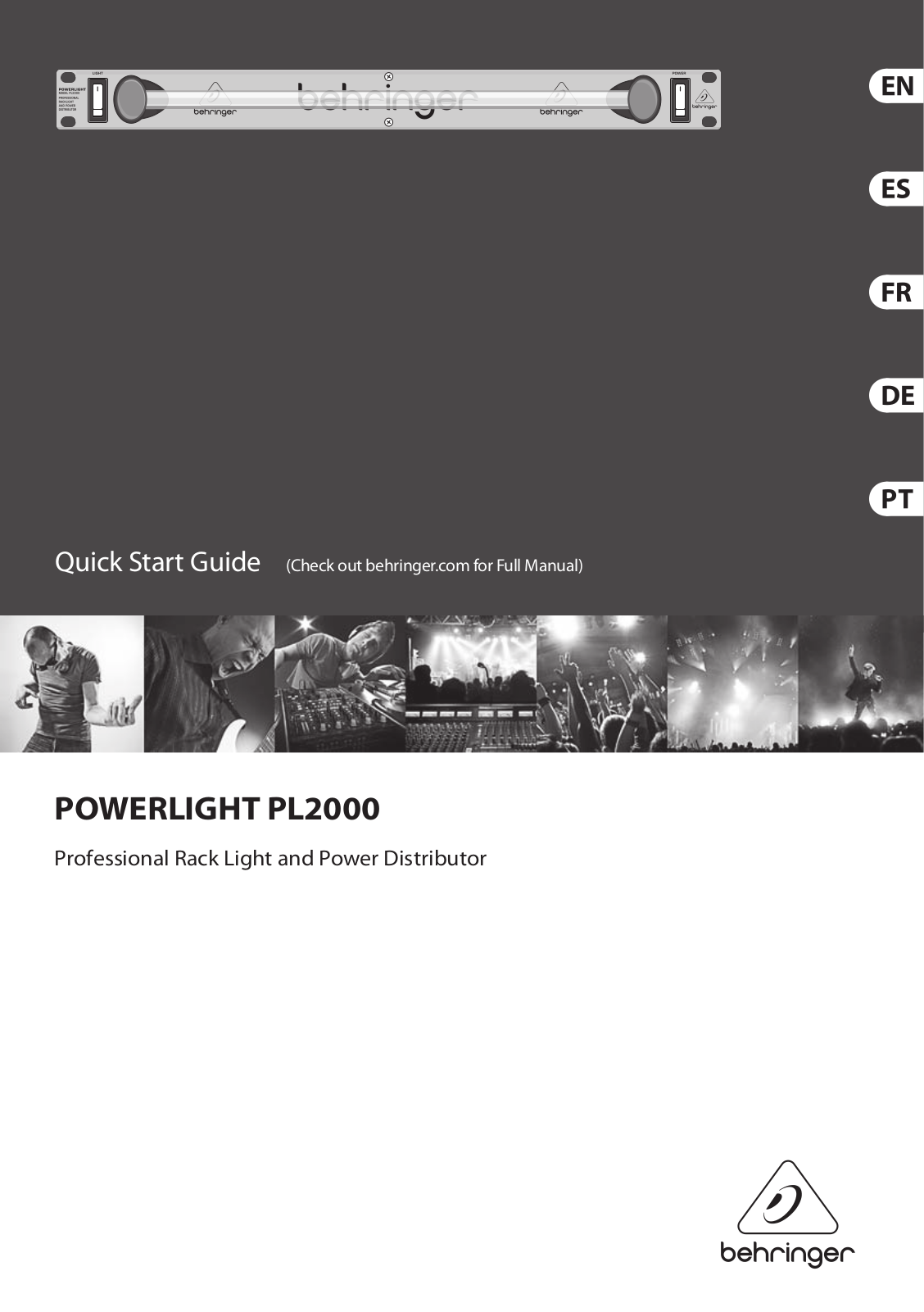 Behringer PL2000 Quick Start Guide