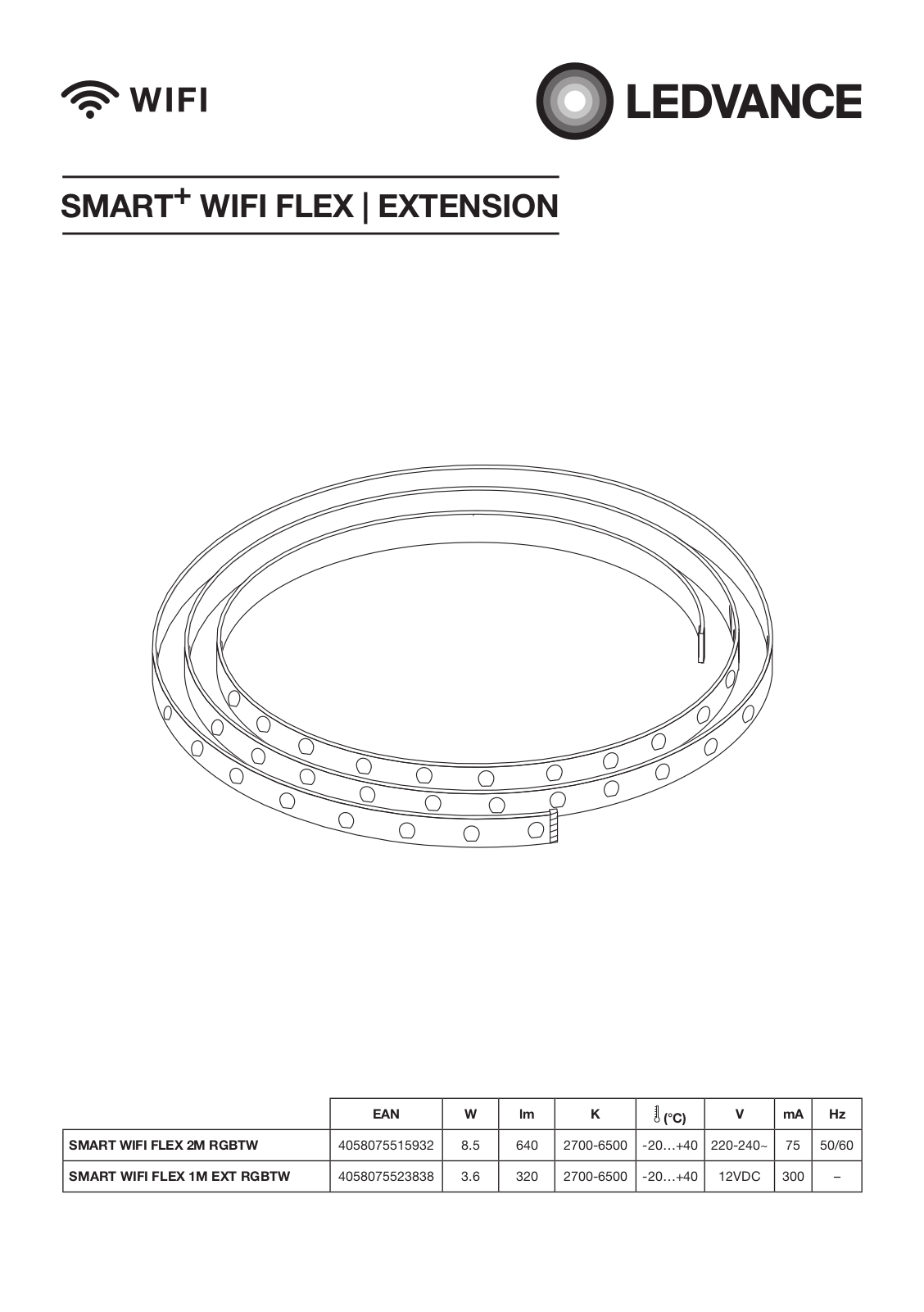 LEDVANCE SMART WIFI FLEX 2M RGBTW 4, SMART WIFI FLEX 1M EXT RGBTW User guide