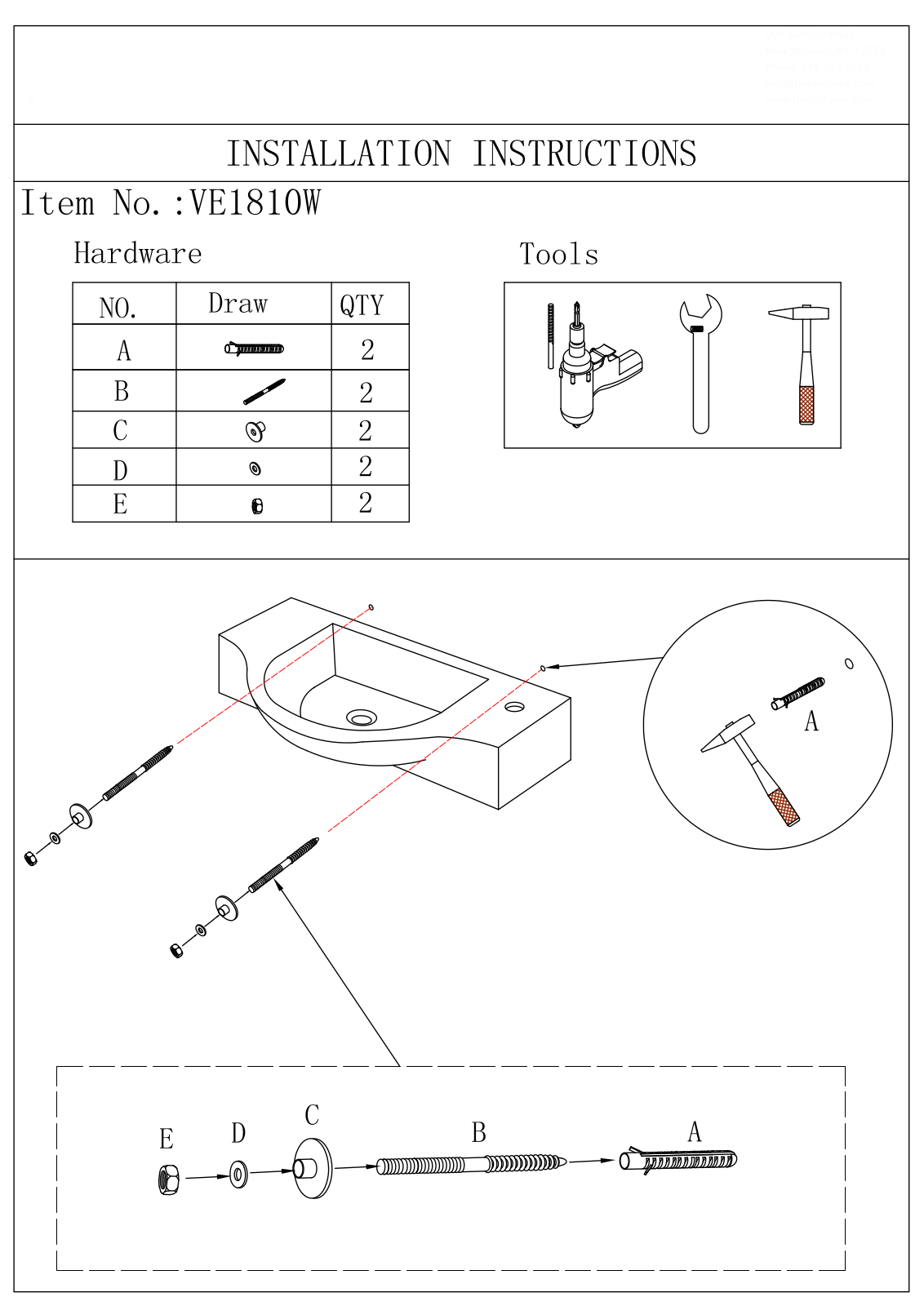 Fine Fixtures FINF1165 Installation & Assembly - ManualMachine.com