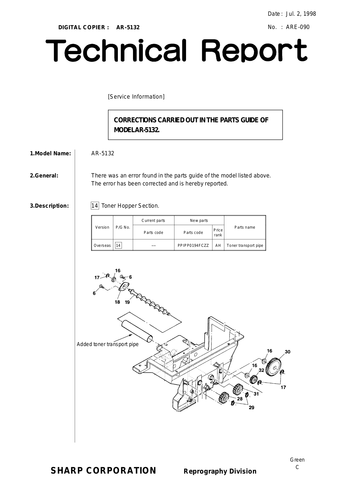 SHARP ARE090 Technical Report