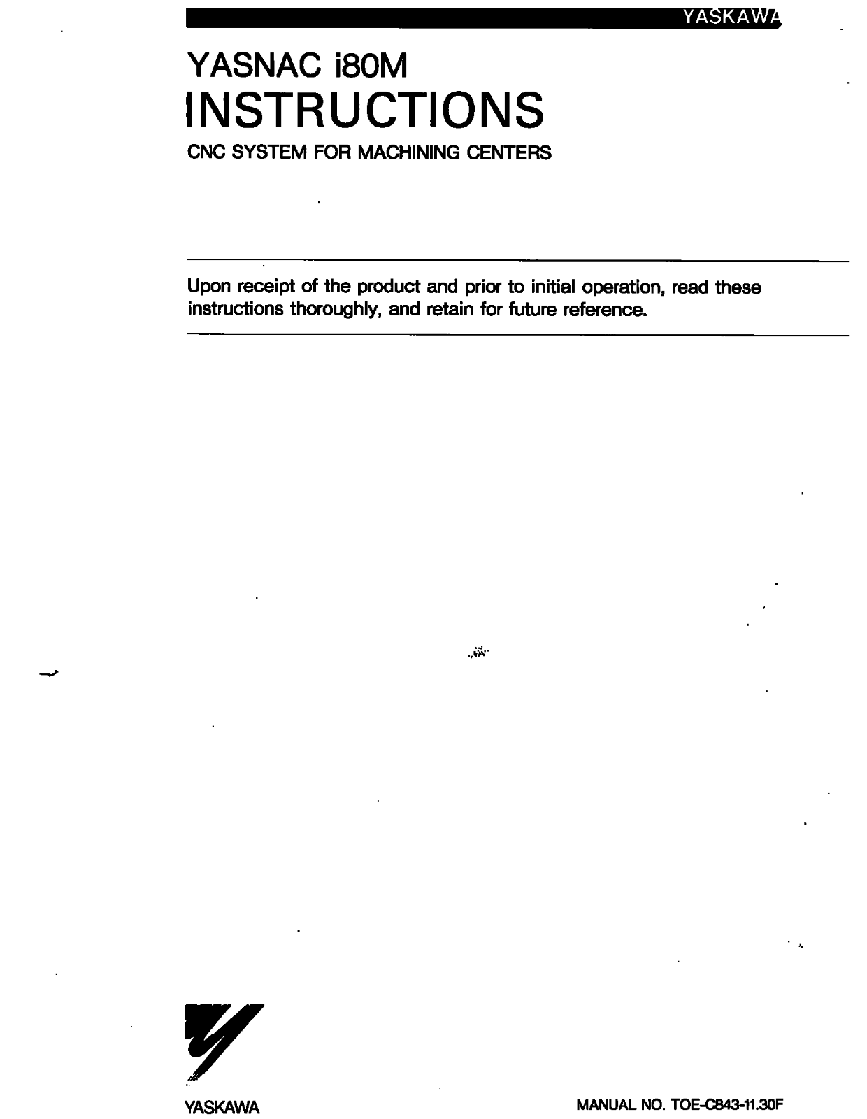 yaskawa i80M Maintenance Manual