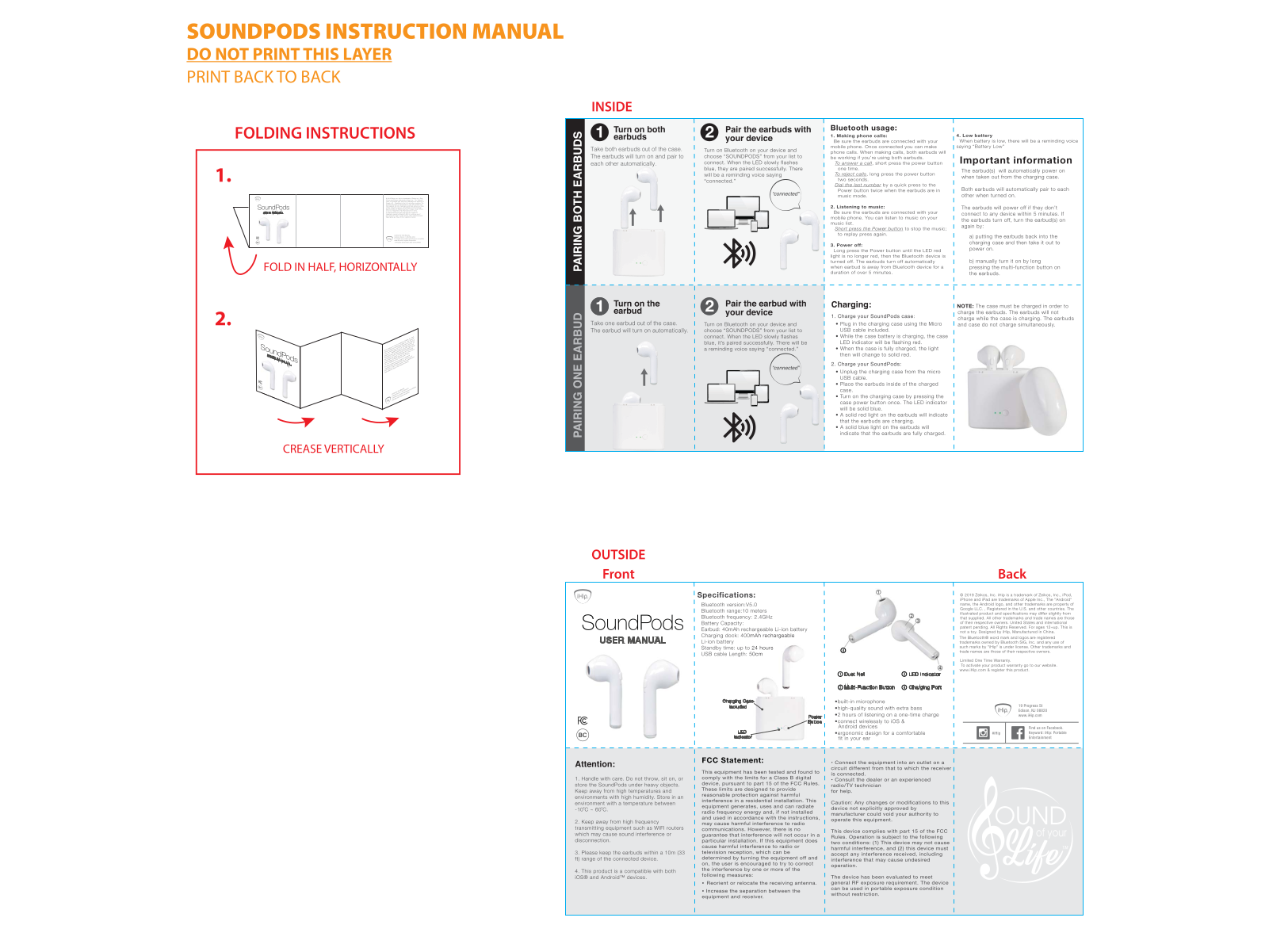 Xinglong new plastic SOUNDPOD User Manual