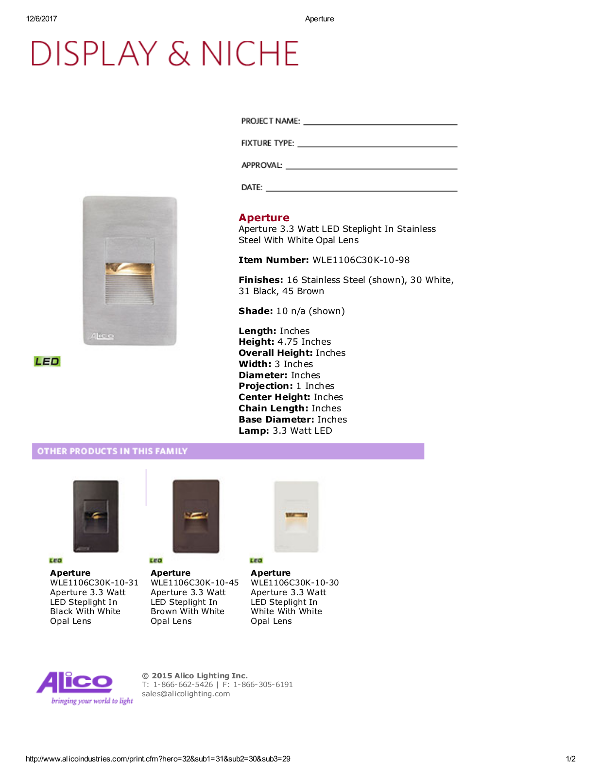 Alico LED2066 Specifications - ManualMachine.com