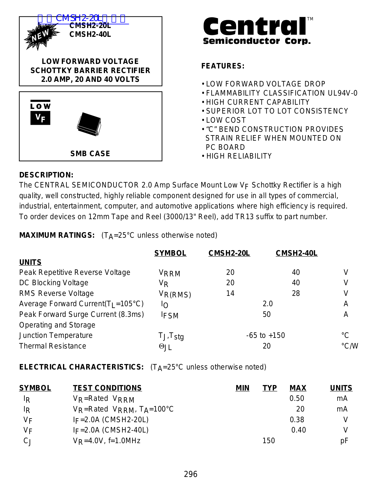 Central CMSH2-20L, CMSH2-40L Service Manual