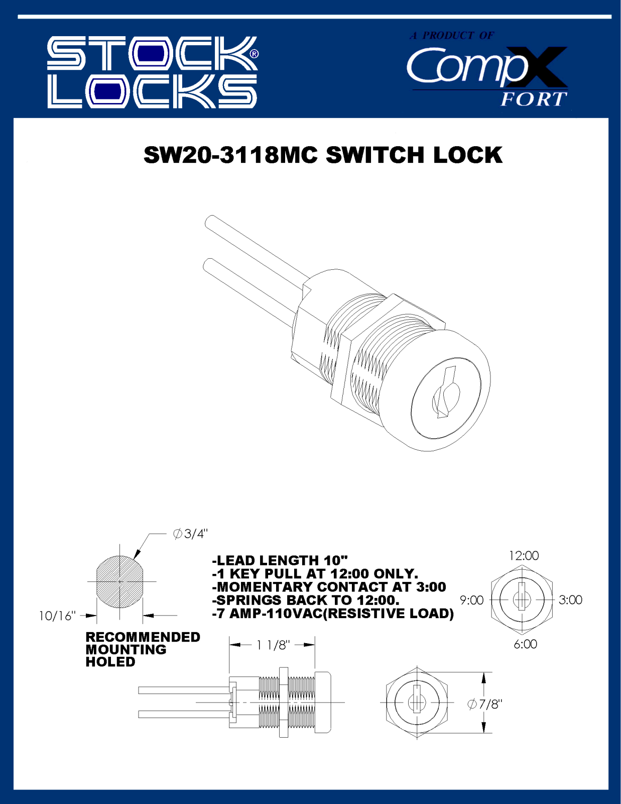 Compx SW20-3118MC drawing