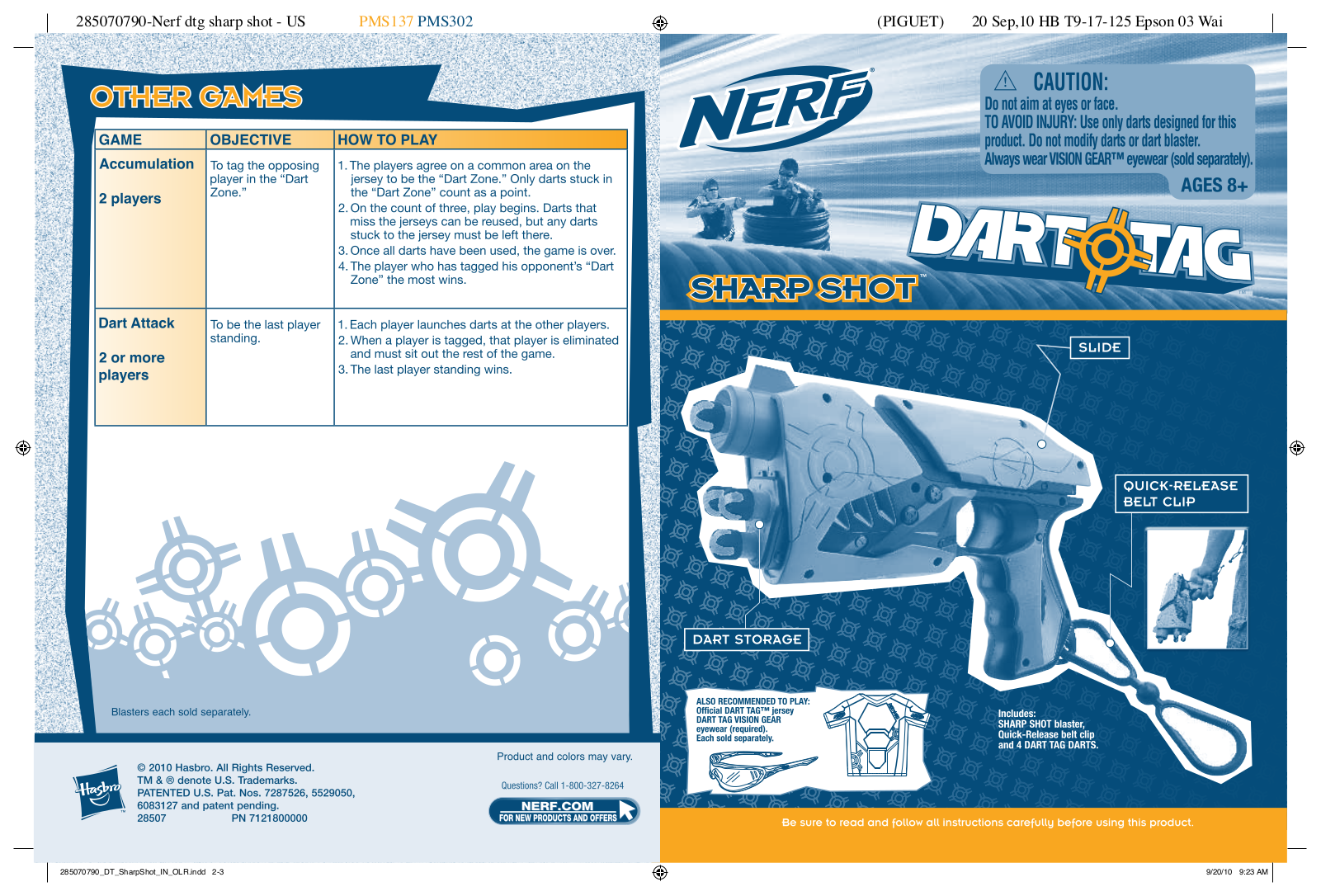 HASBRO Nerf Dart Tag Sharp Shot User Manual