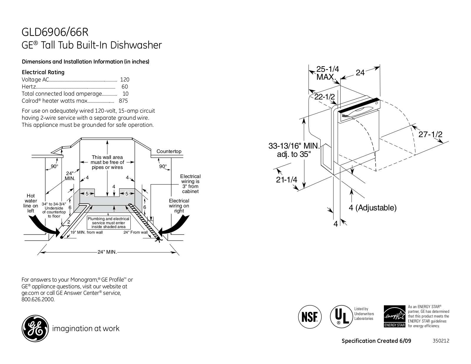 GE GLD6906RWW, GLD6906RCC, GLD6906, GLD6906RBB, GLD6966RSS User Manual