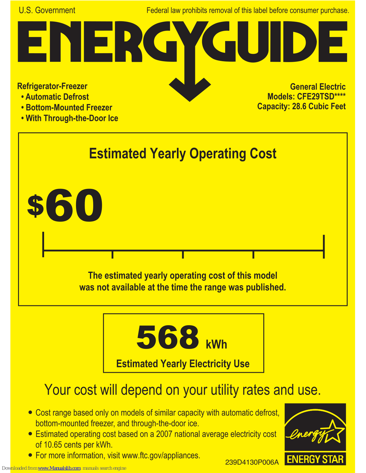 GE CFE29TSDSS, CFE29TSD Series Energy Manual