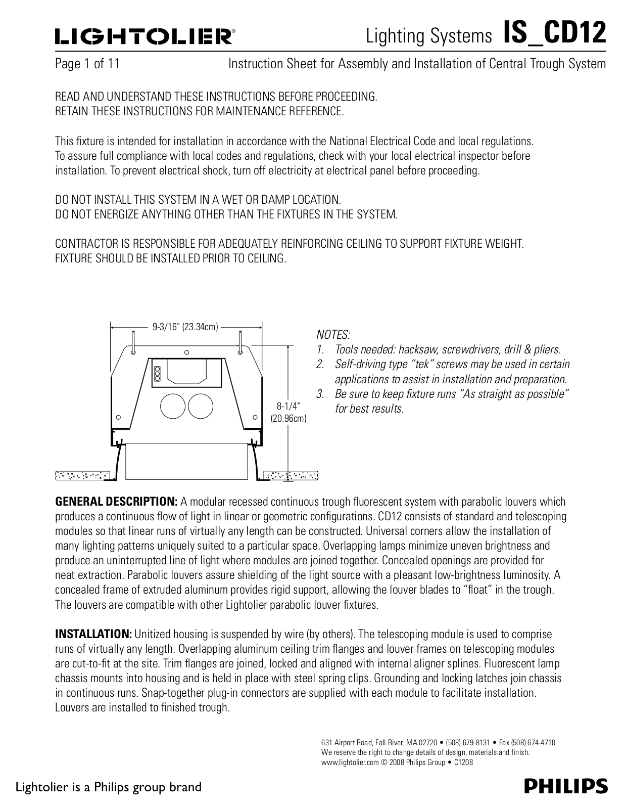 Lightolier IS-CD12 User Manual