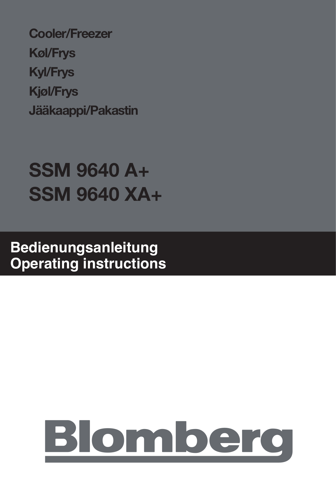 Blomberg SSM 9640 X User Manual