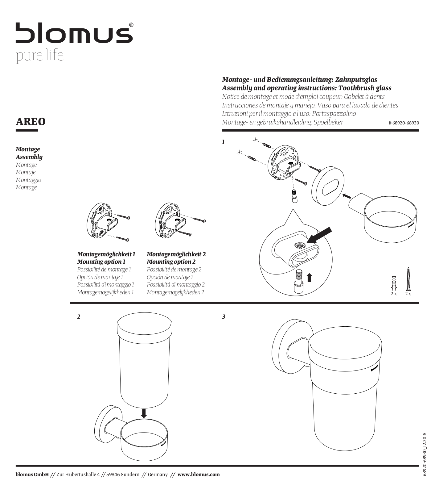 Blomus RY2774 Installation & Assembly - ManualMachine.com