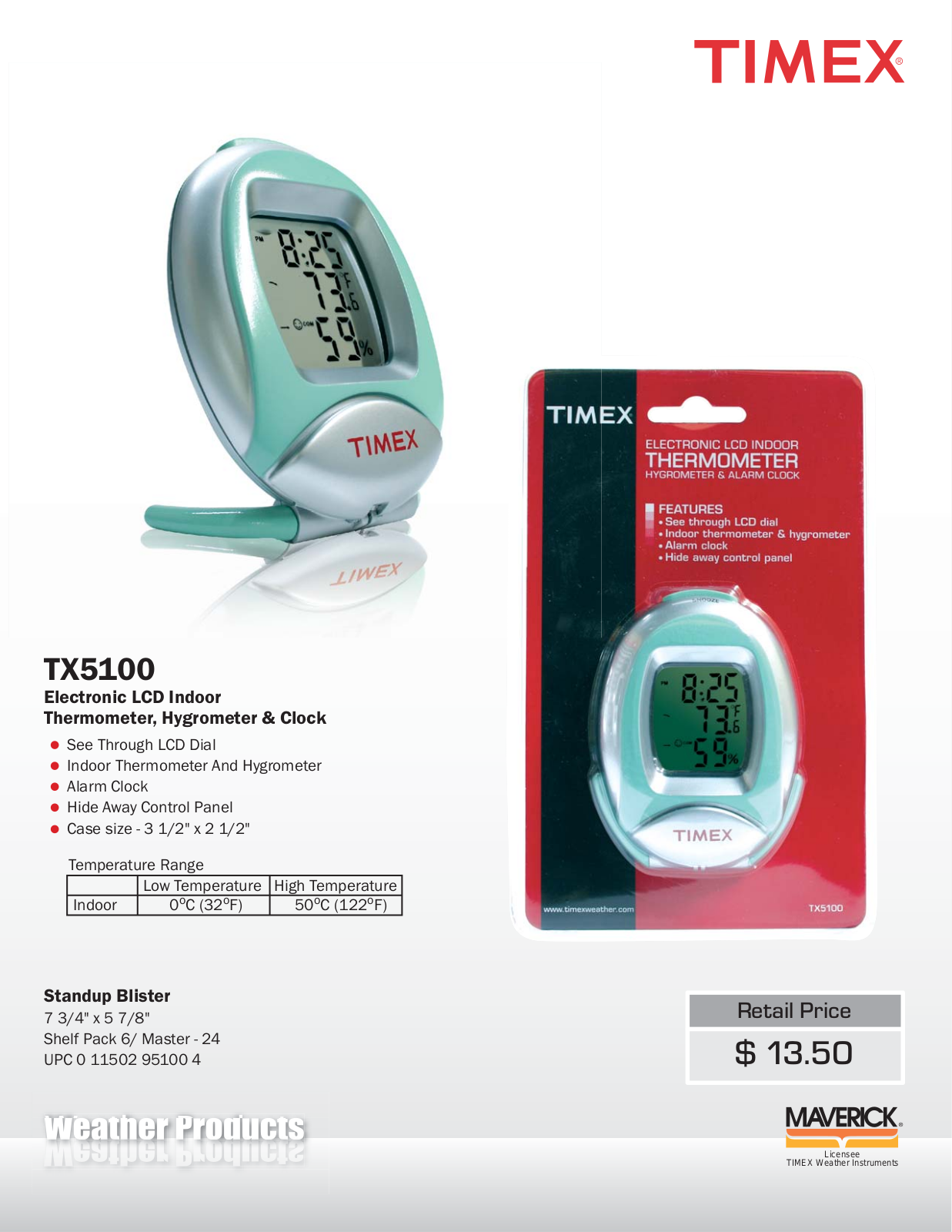 TIMEX Weather Products TX-5100 User Manual