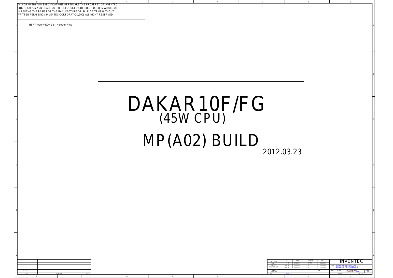Toshiba DAKAR10F/FG (45W CPU), MP(A02) BUILD Schematic