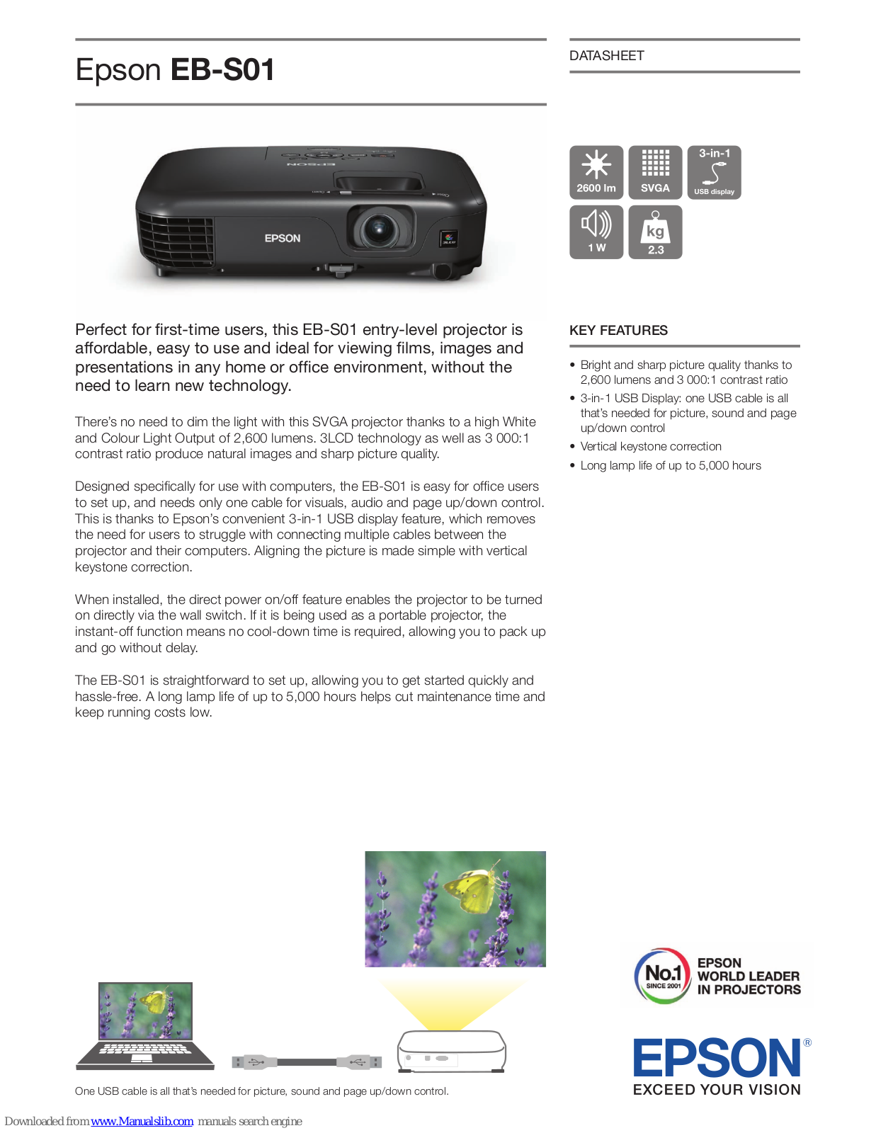 Epson EB-S01 Datasheet