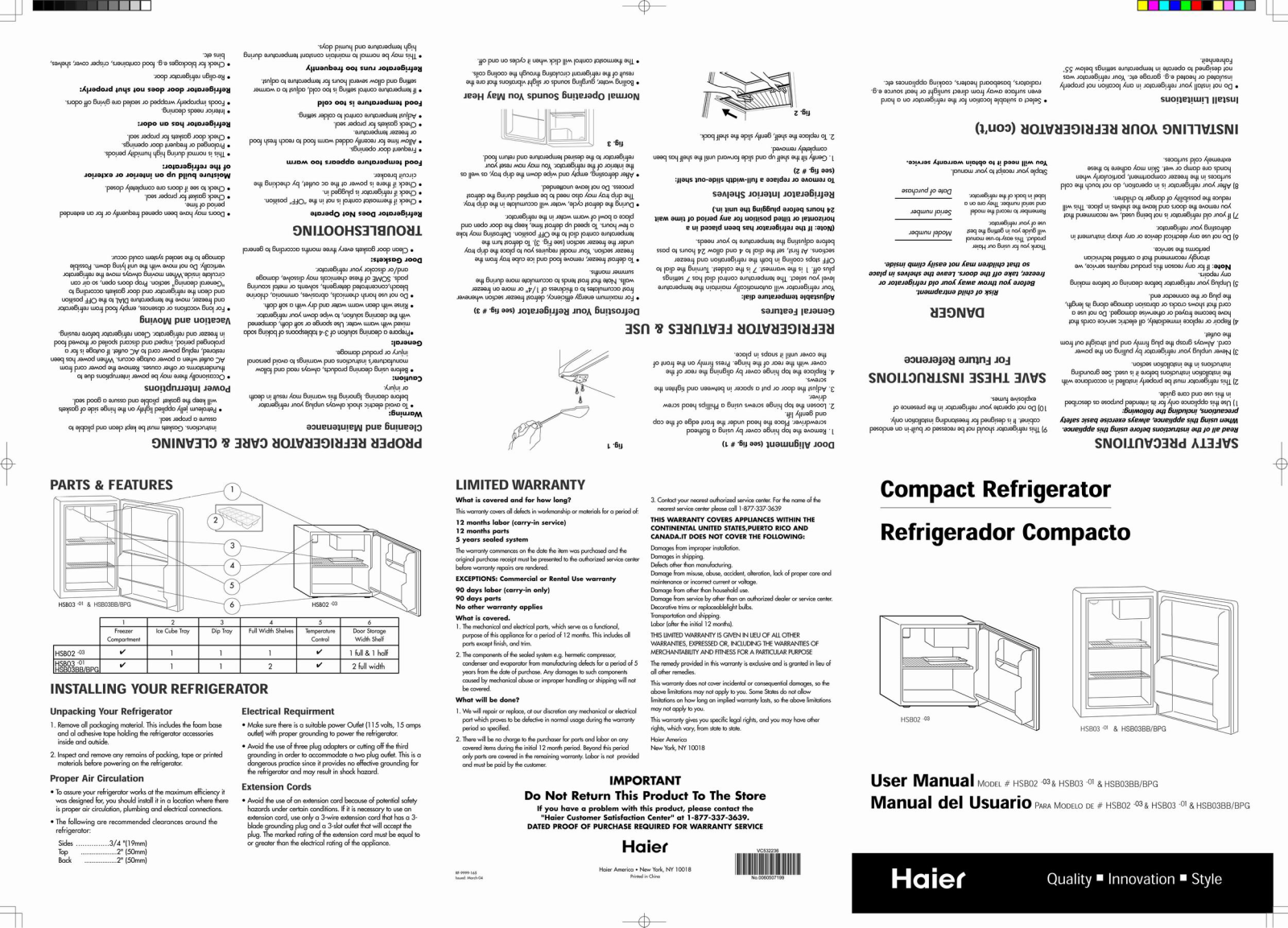 Haier HSB02 User Manual