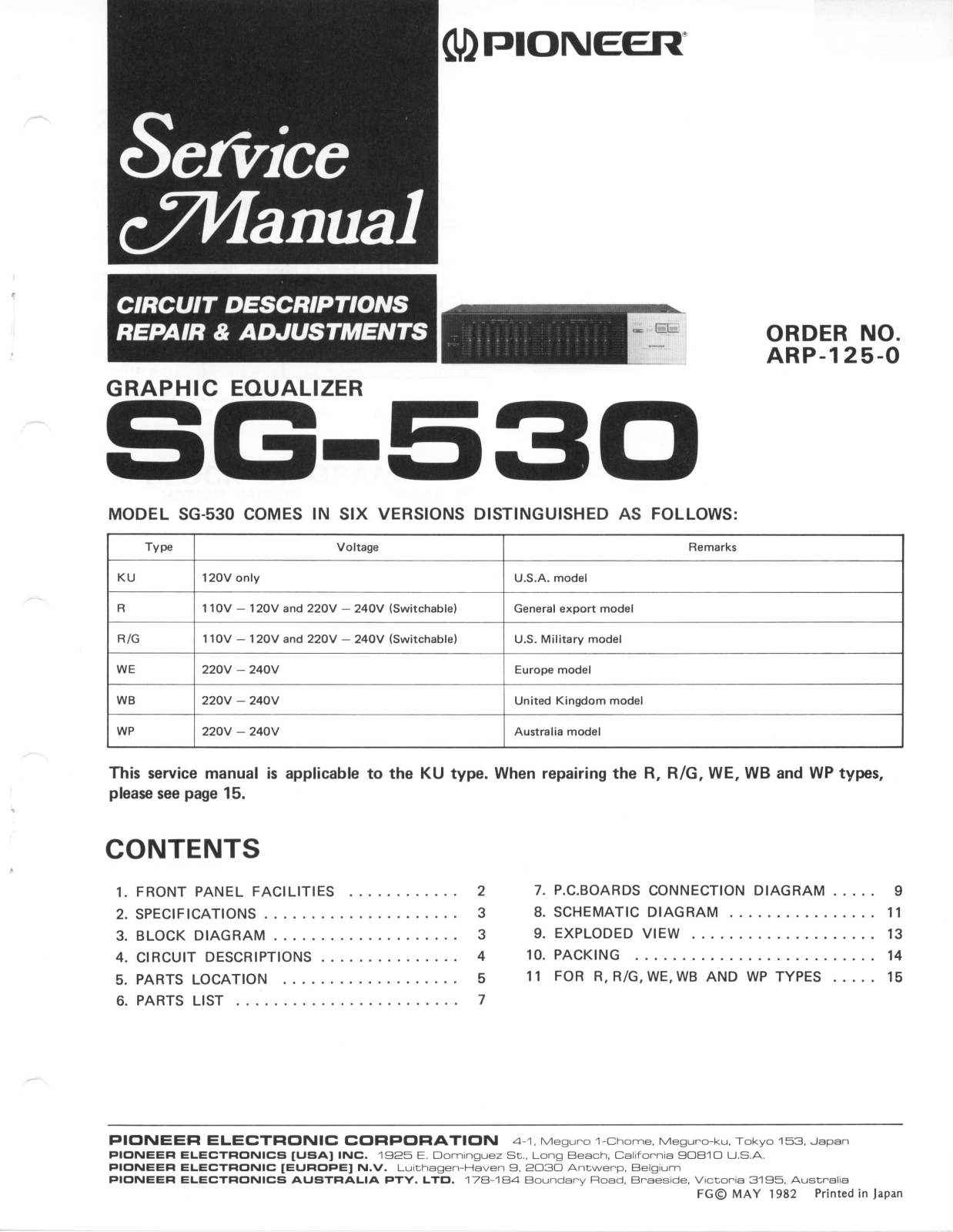 Pioneer SG-530 Service manual