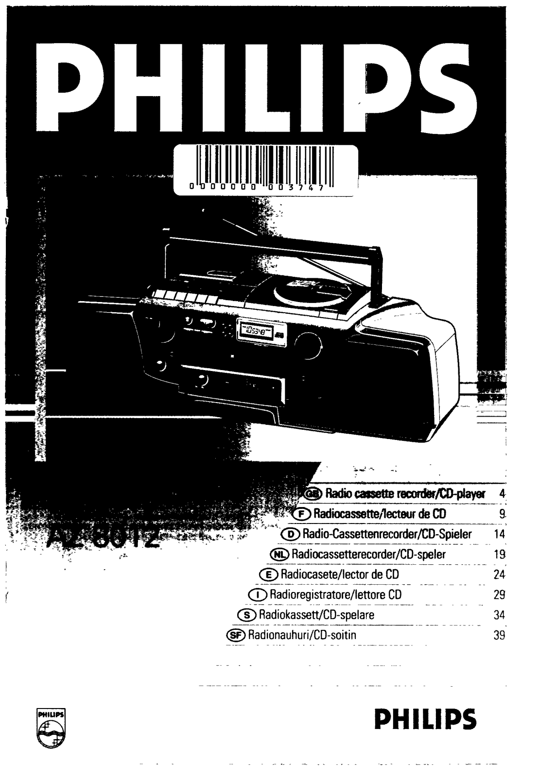 Philips AZ8012 User Manual