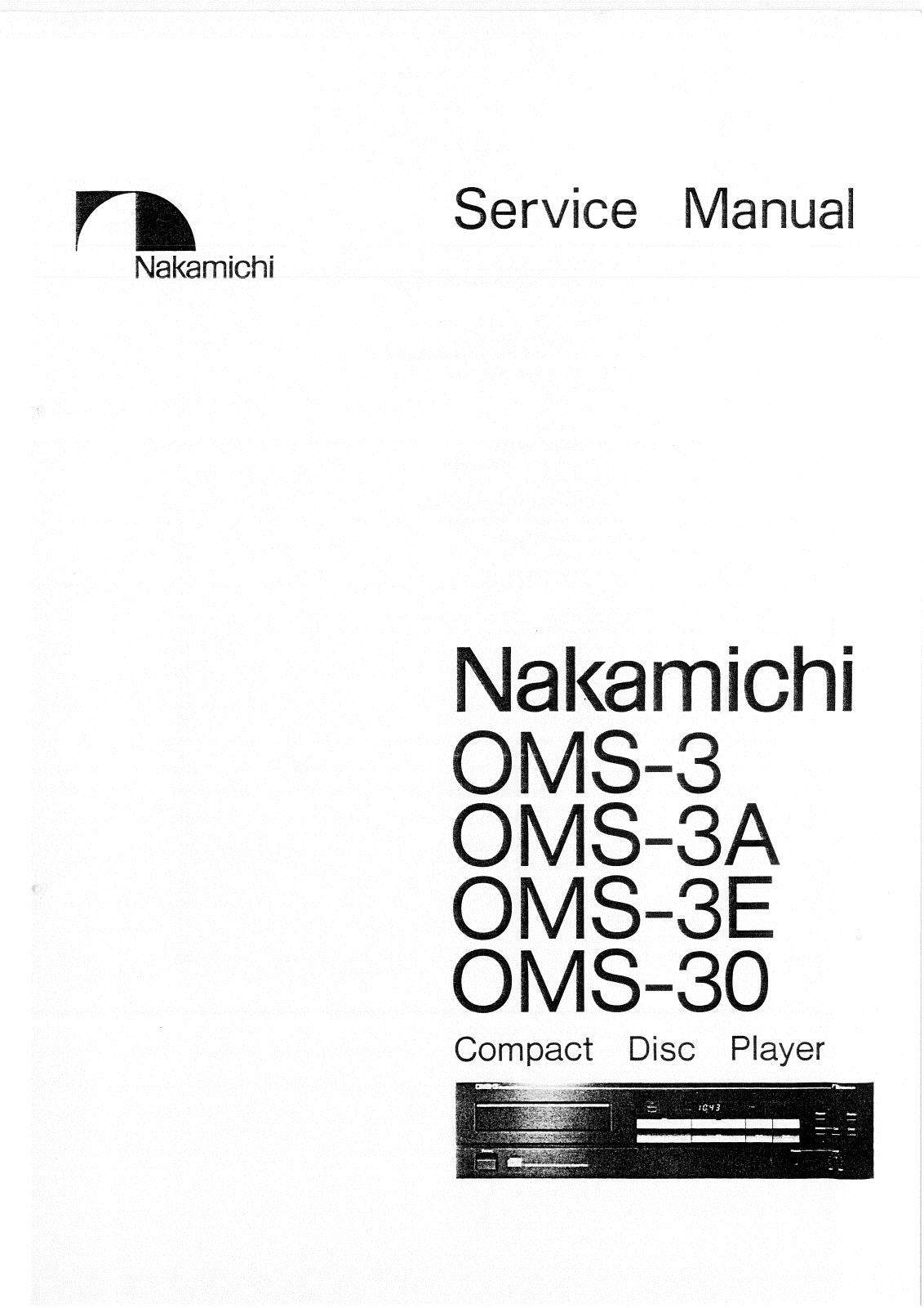 Nakamichi OMS-3, OMS-30 Service manual