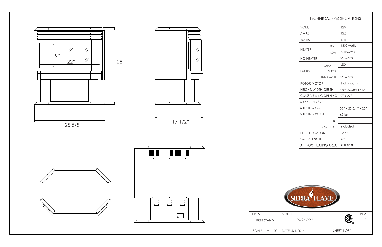 Amantii FS26922 Specifications