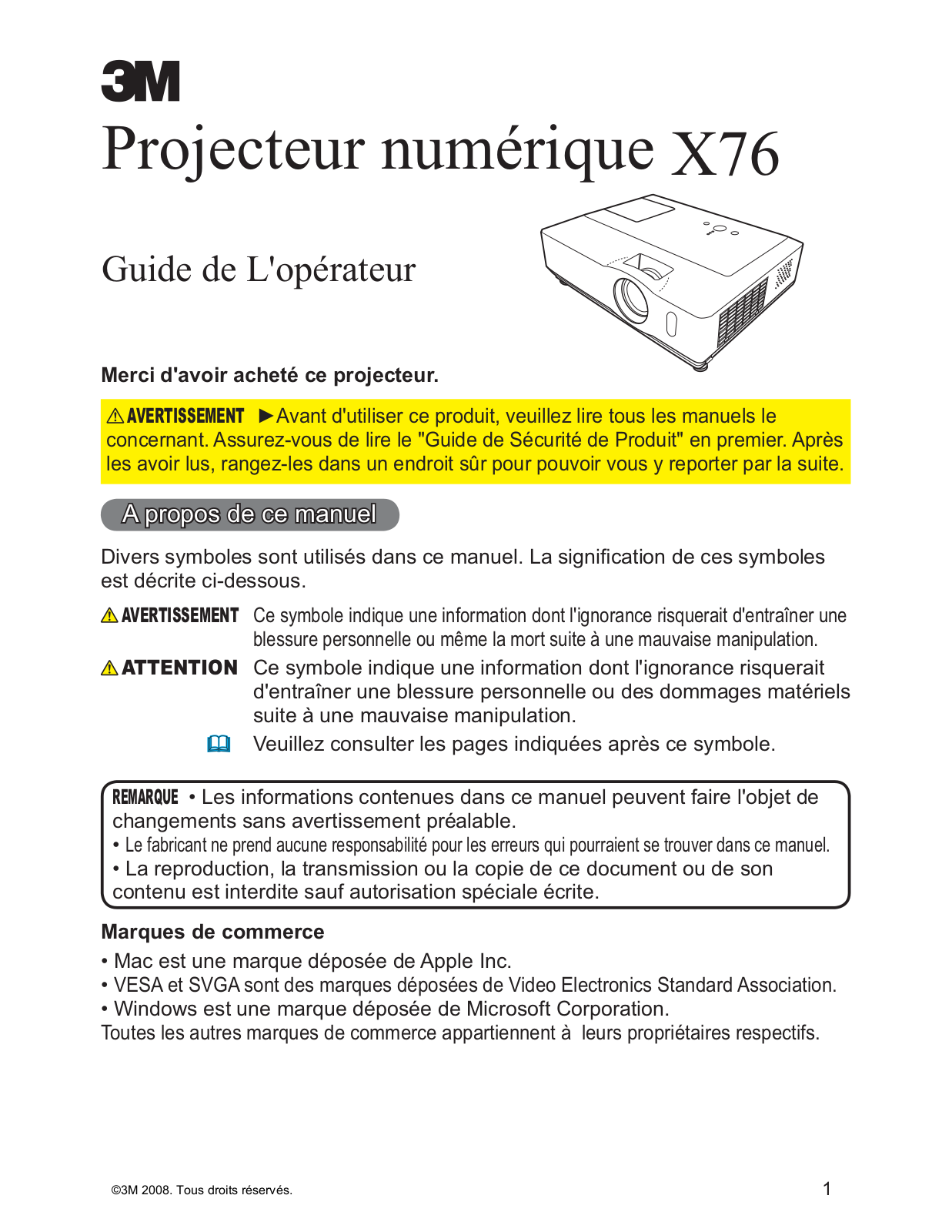 3M X76 Operator Guide