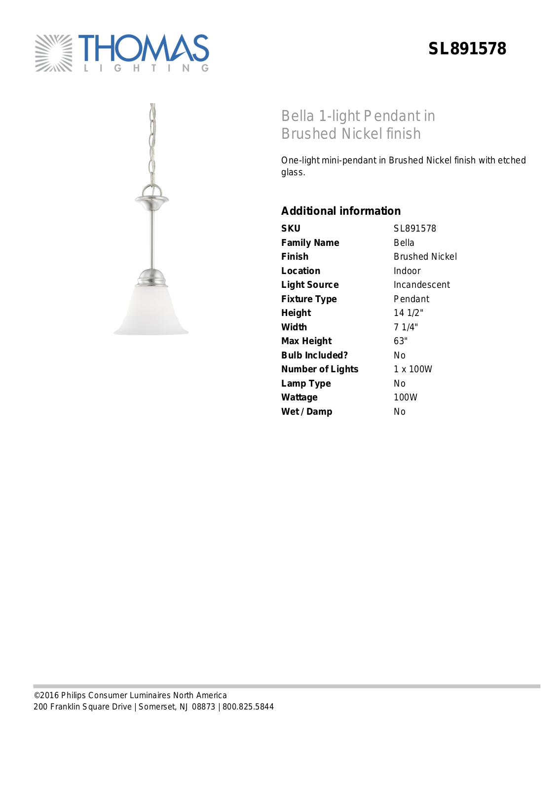 Thomas Lighting SL891578 User Manual - ManualMachine.com