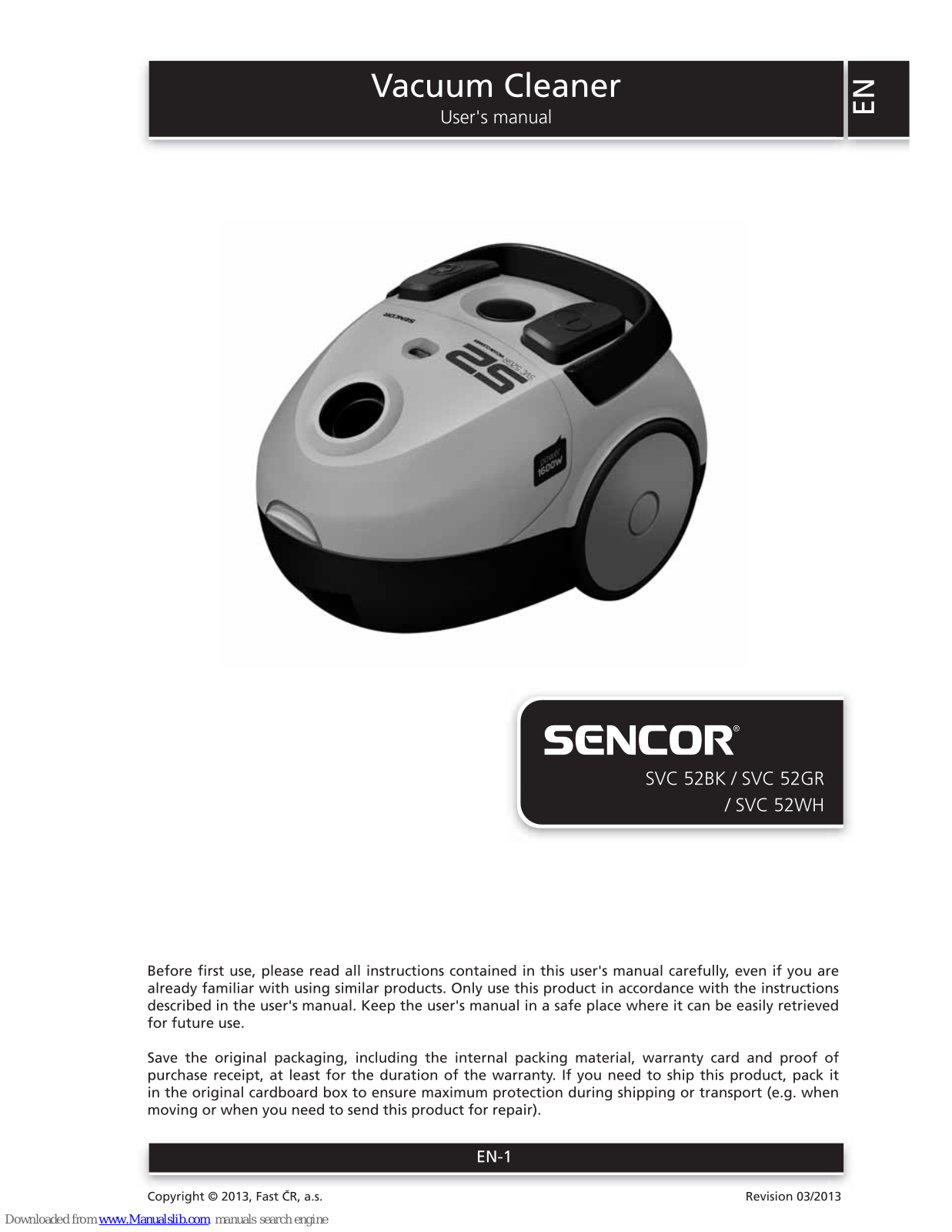 Sencor SVC 52BK, SVC 52GR, SVC 52WH User Manual - ManualMachine.com