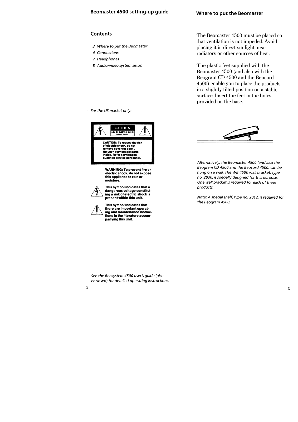 Bang Olufsen Beomaster 4500 Owners Manual