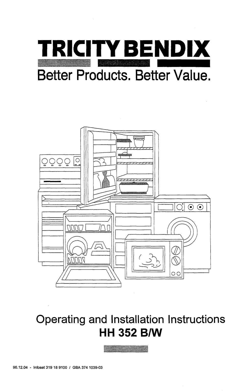 TRICITY BENDIX HH352W, HH352B, ATB1723, ATB1713 User Manual