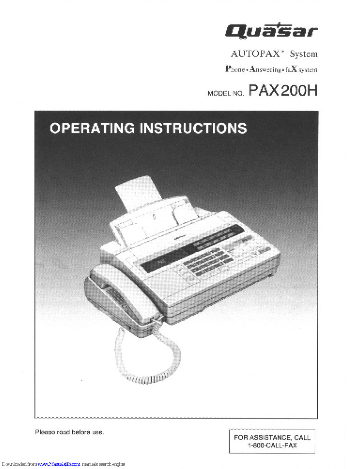 Quasar Autopax PAX200H User Manual