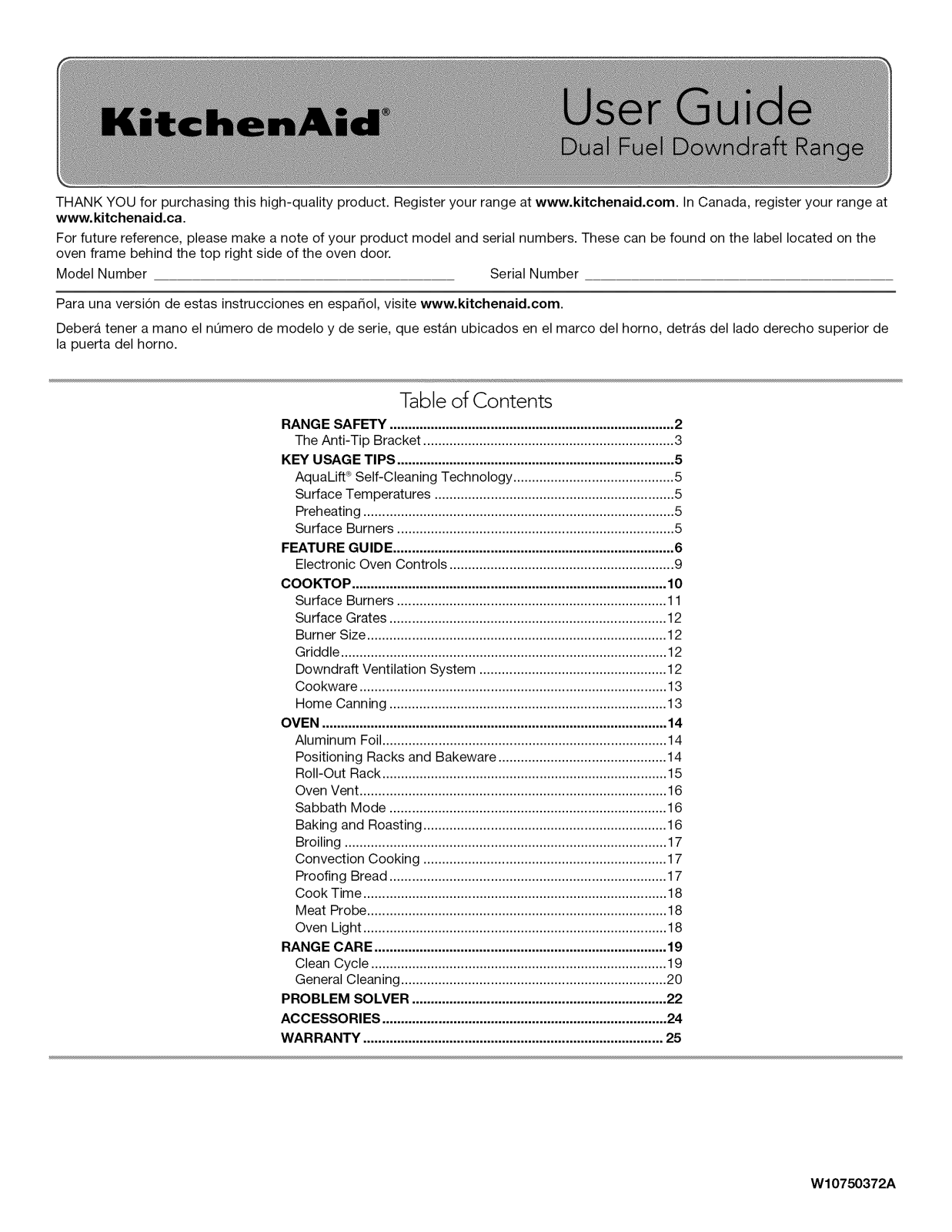 KitchenAid YKSDG950ESS0 Owner’s Manual