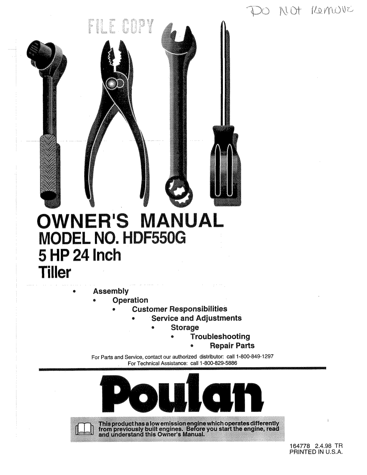 Poulan HDF550G User Manual