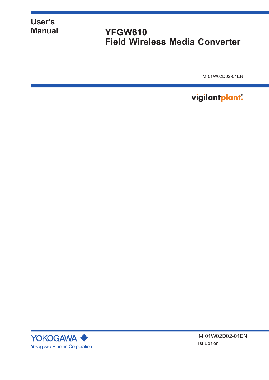 Yokogawa YFGW610 User Manual