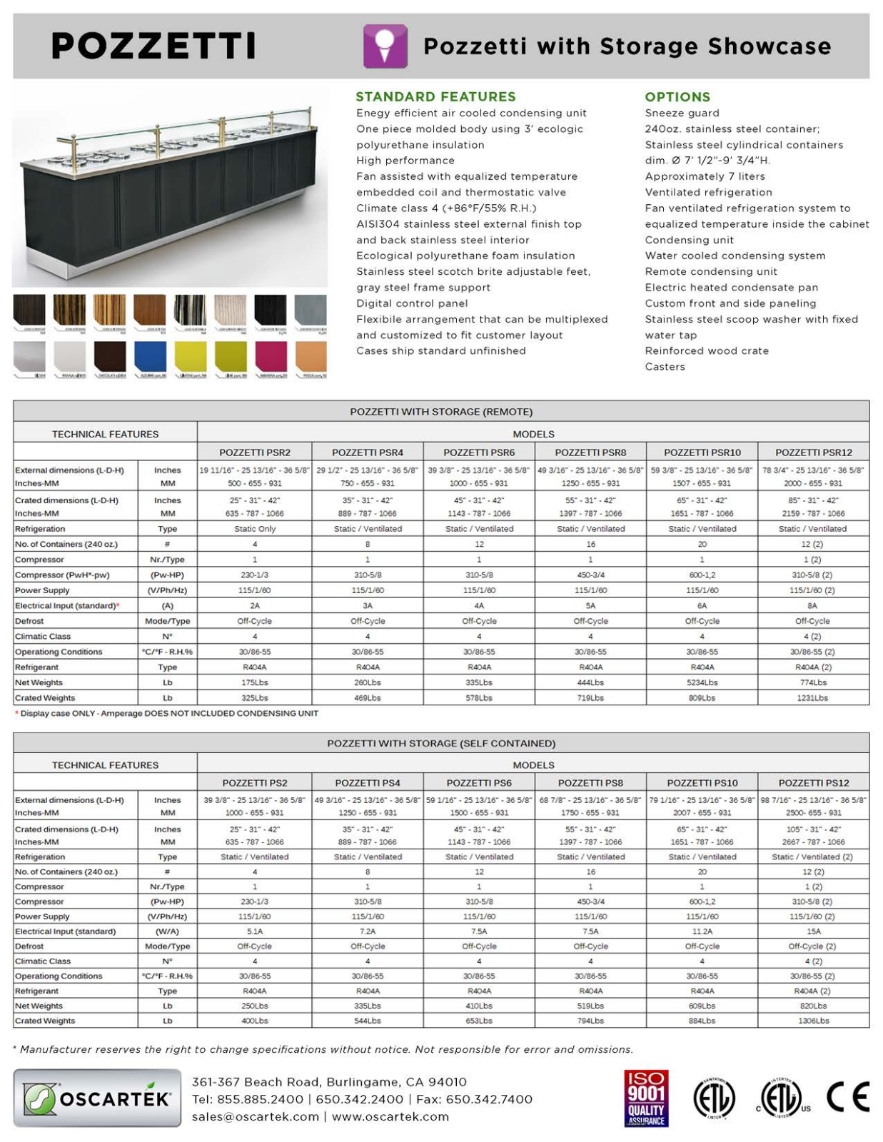 Oscartek POZZETTI PS10 User Manual