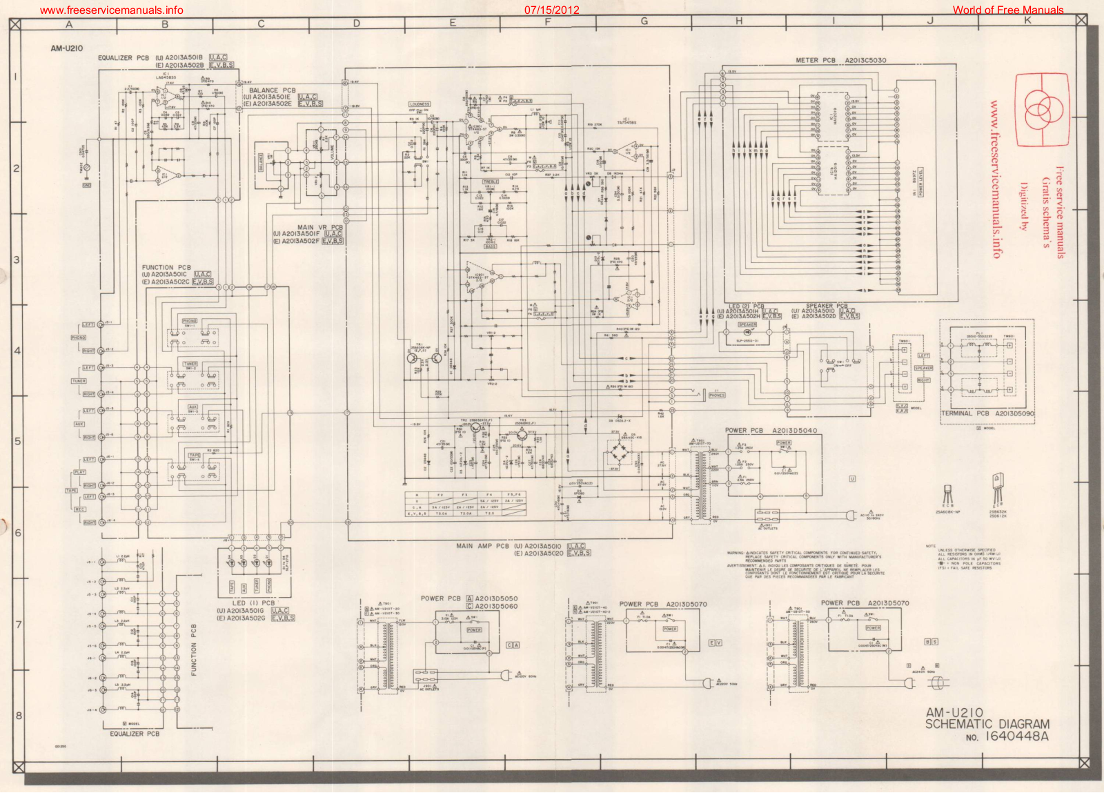 Akai AM-U210 Schematic