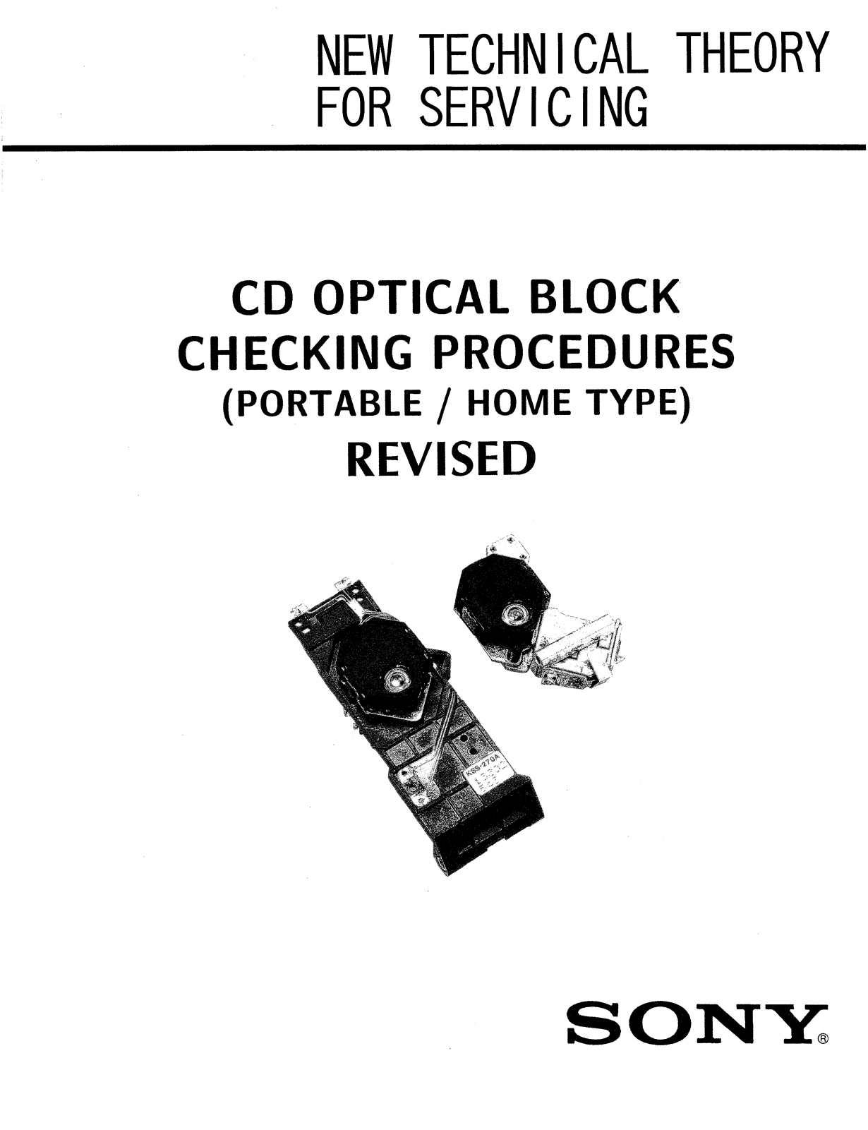 SONY CD ptical Block Service Manual