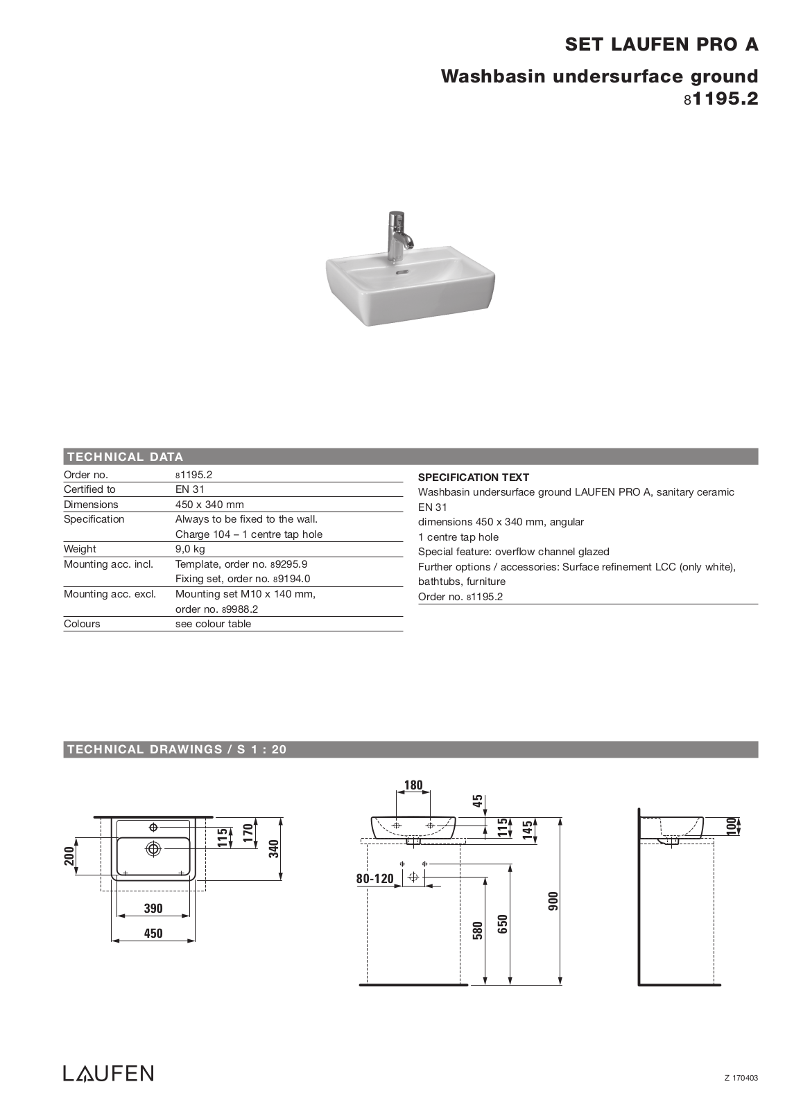 Laufen 8.1195.2 Datasheet - ManualMachine.com