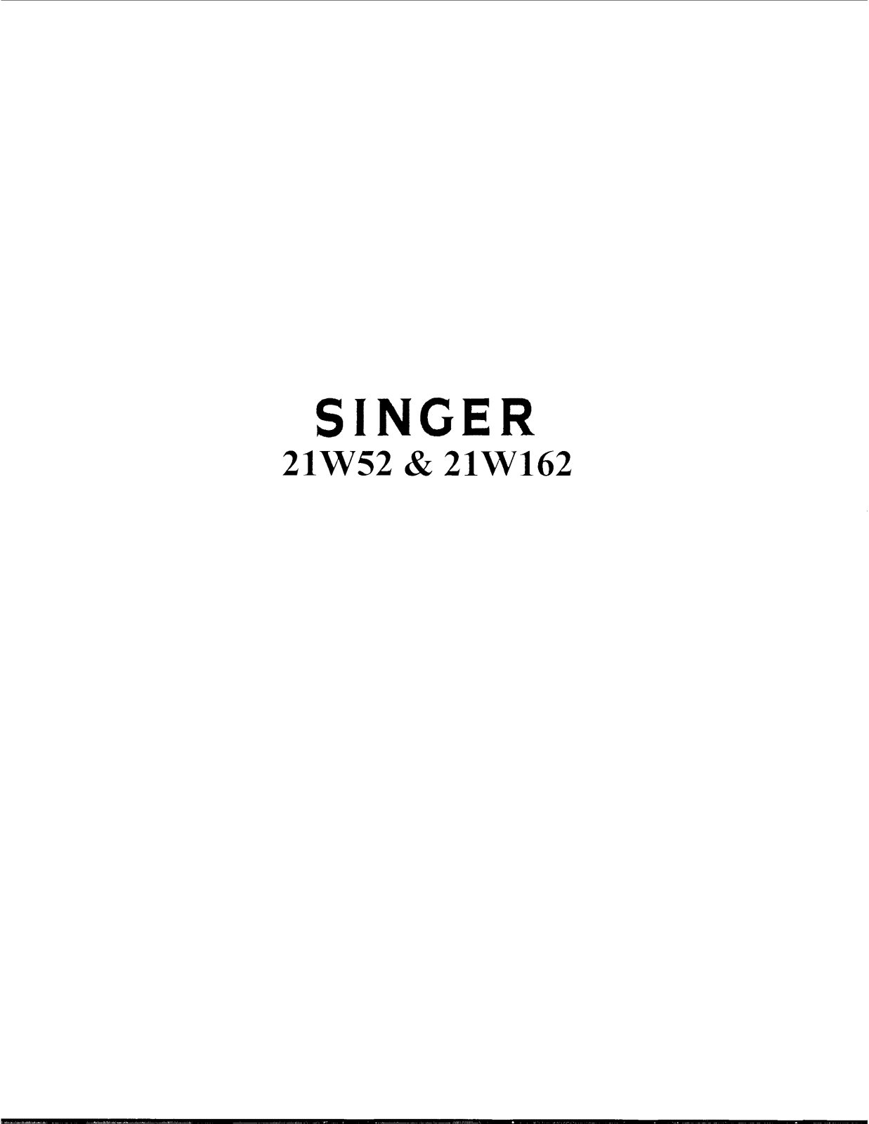 Singer 21W52, 21W162 Parts List