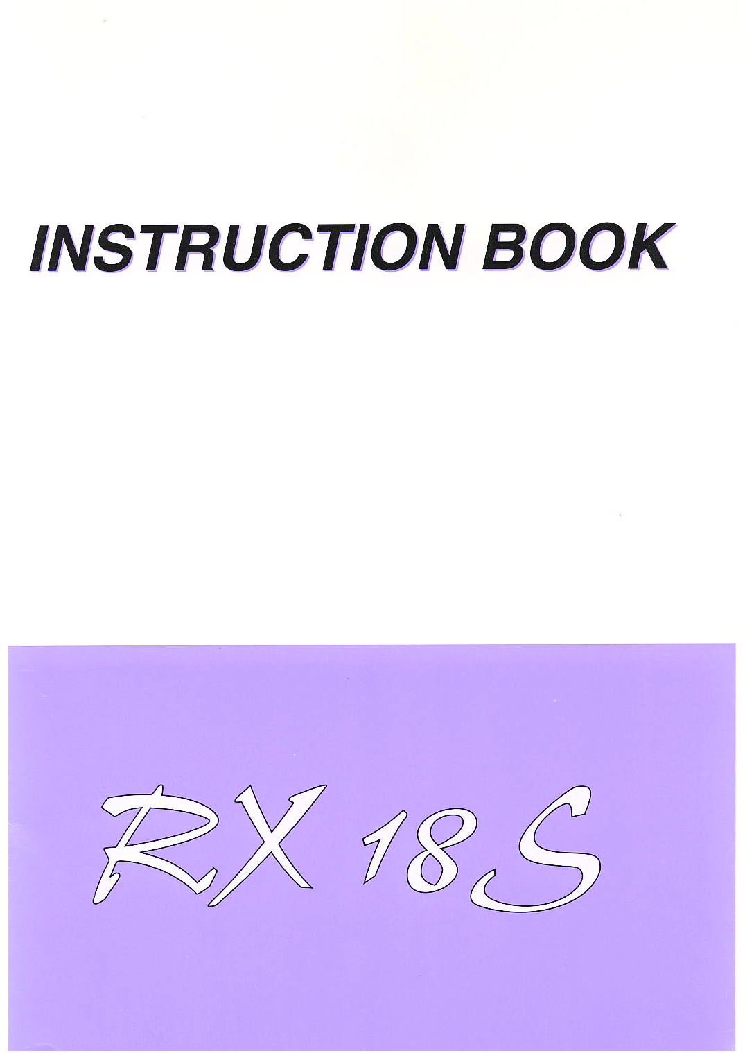 Janome RX18S Instruction Manual