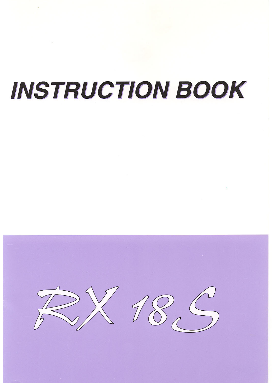 Janome RX18S Instruction Manual